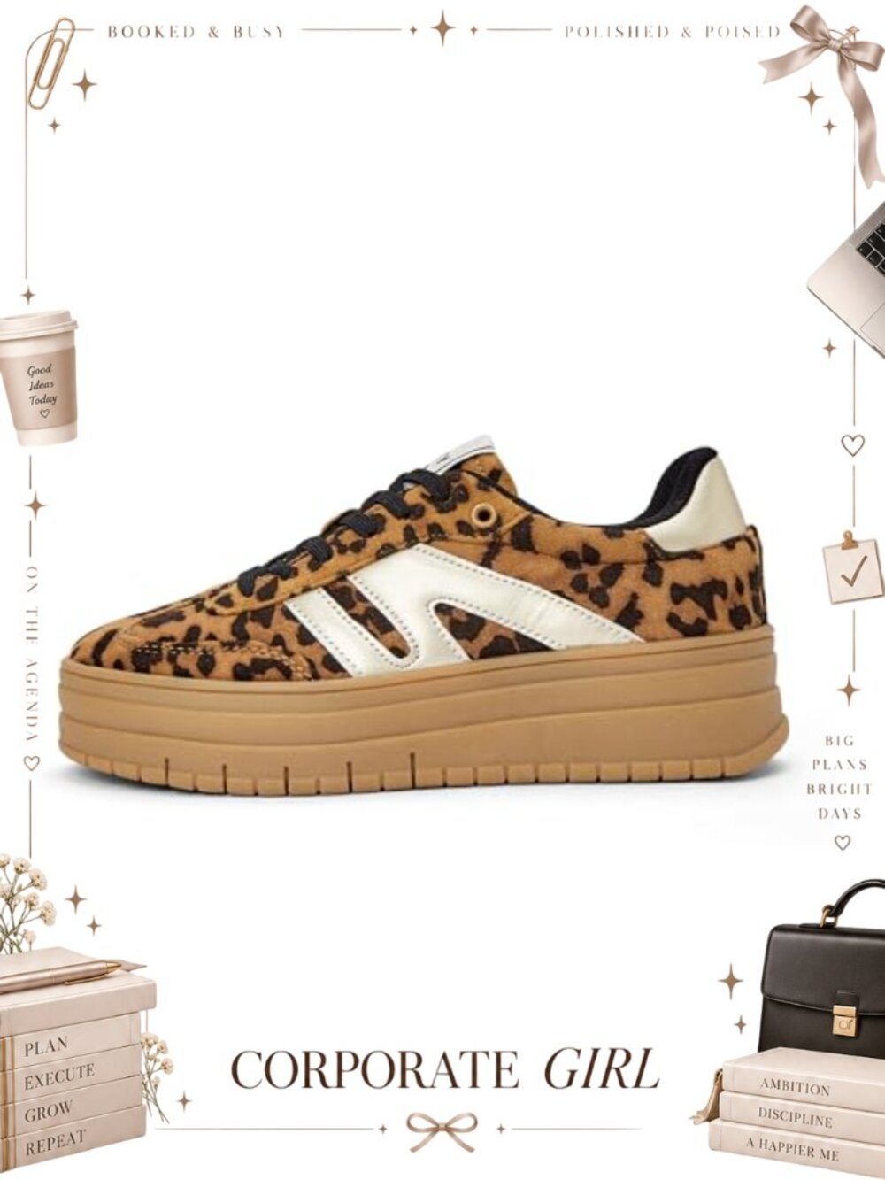 Platform Suede Faux Leather Sneakers Gum Sole Skate Shoes